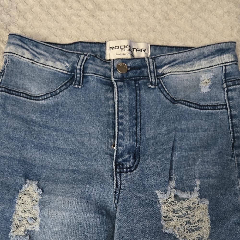 Rockstar Original Women’s Light Blue Skinny Jeans with Distressed Detail
